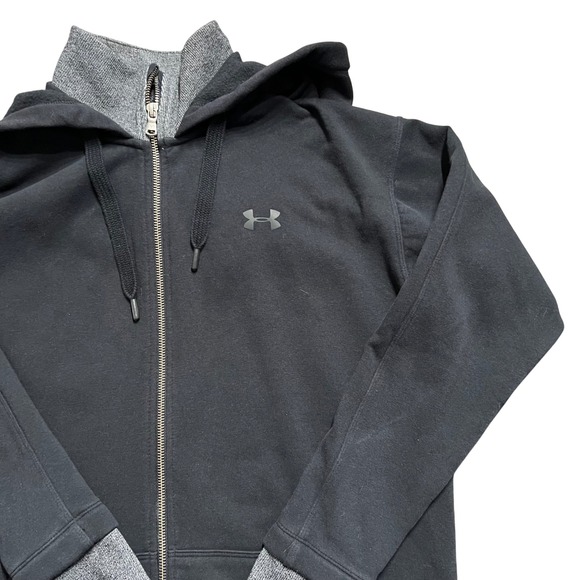 Under Armour Other - Under Armour Threadborne Fleece Full Zip Hoodie Mens Medium Black Gray